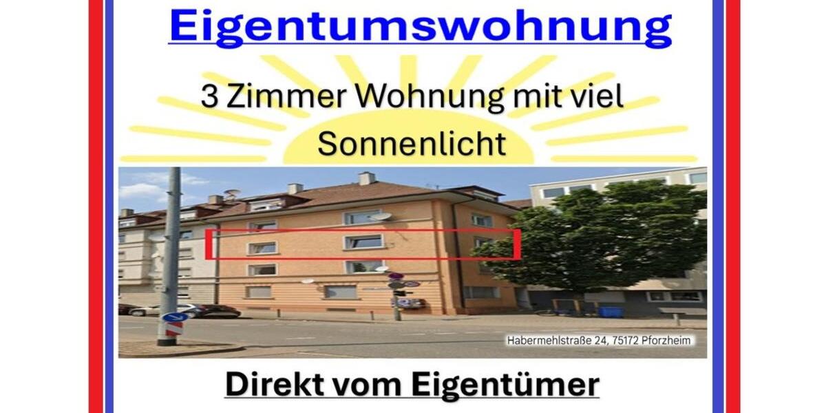 Etagenwohnung Pforzheim Weststadt - 3 Zimmer, 75 m&sup2;, 260.000&euro; | Angebot:24753318