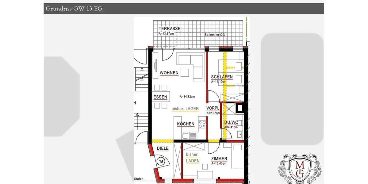Erdgeschoßwohnung Pforzheim Nordstadt - 3 Zimmer, 79 m&sup2;, 1.050&euro; | Angebot:26593075