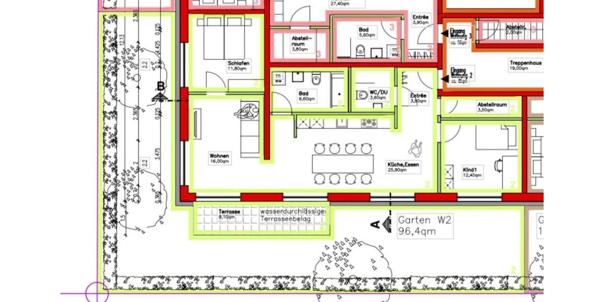 Erdgeschoßwohnung Rheinstetten - 3 Zimmer, 87 m&sup2;, 420.000&euro; | Angebot:25052802