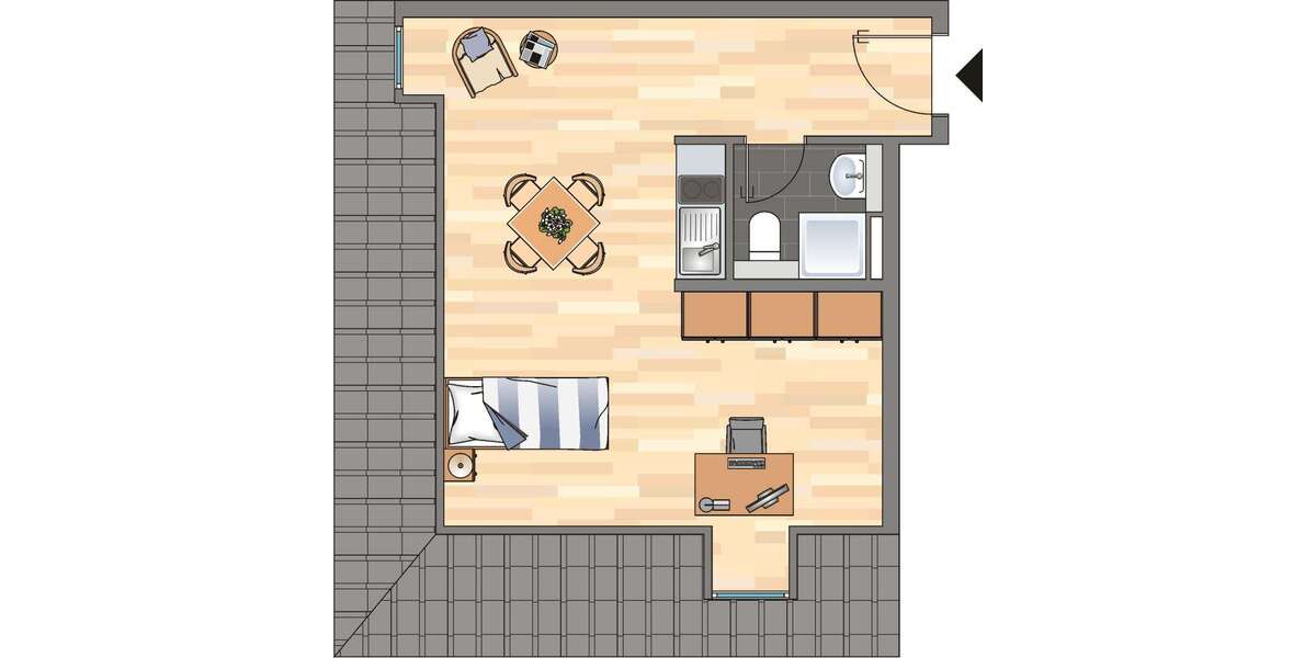 Etagenwohnung Landau in der Pfalz Kernstadt - 1 Zimmer, 30 m&sup2;, 398&euro; | Angebot:26458153