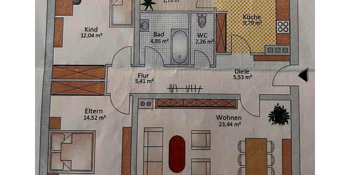 Erdgeschoßwohnung Rastatt - 3 Zimmer, 80 m&sup2;, 287.000&euro; | Angebot:26960710
