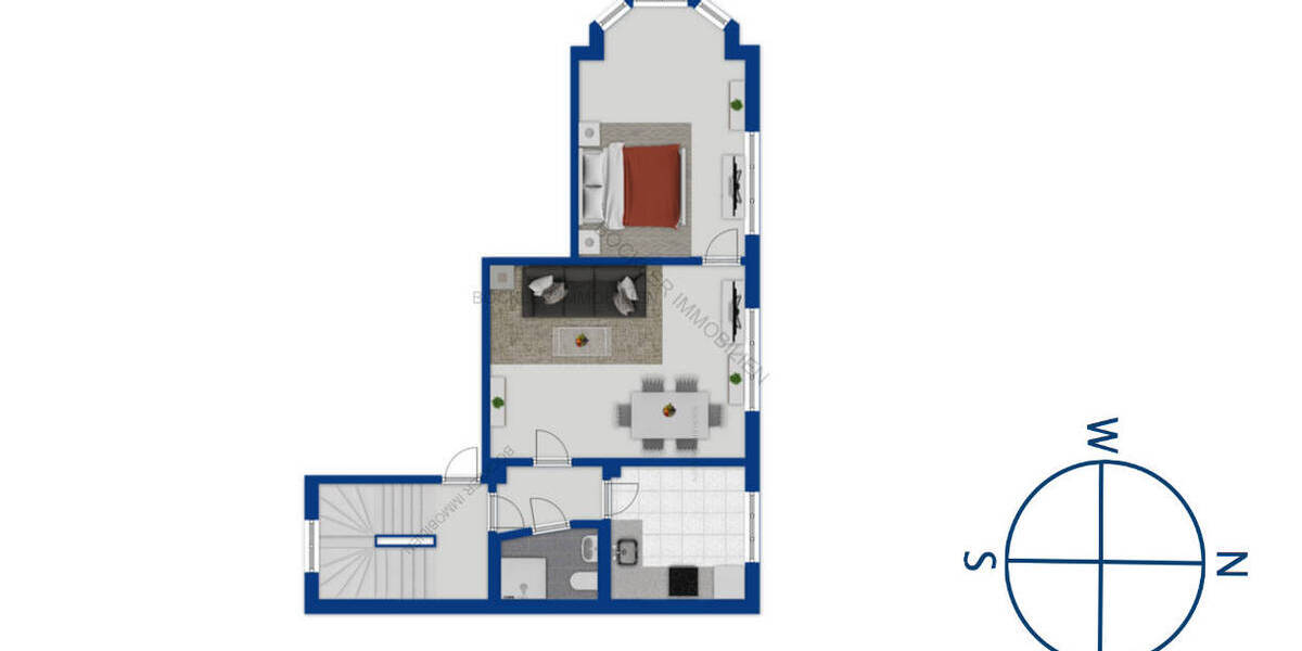 Etagenwohnung Pforzheim Weststadt - 2 Zimmer, 51 m&sup2;, 623&euro; | Angebot:26798851