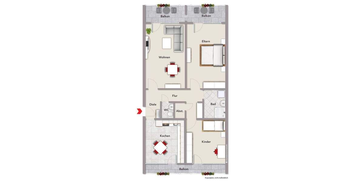 Etagenwohnung Stutensee / Büchig Blankenloch - 3 Zimmer, 97 m&sup2;, 219.000&euro; | Angebot:25371297