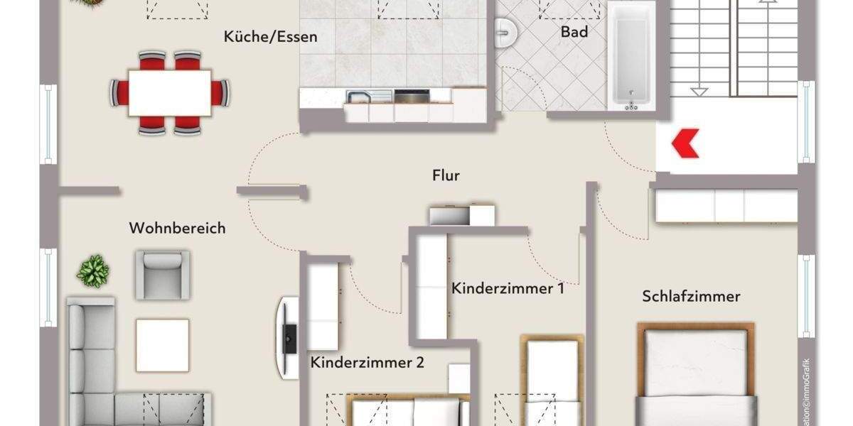 Etagenwohnung Stutensee / Blankenloch Blankenloch - 4 Zimmer, 85 m&sup2;, 269.000&euro; | Angebot:25663842