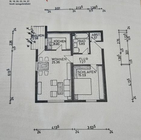 Etagenwohnung Pforzheim Eutingen - 2 Zimmer, 65 m&sup2;, 155.000&euro; | Angebot:27320889