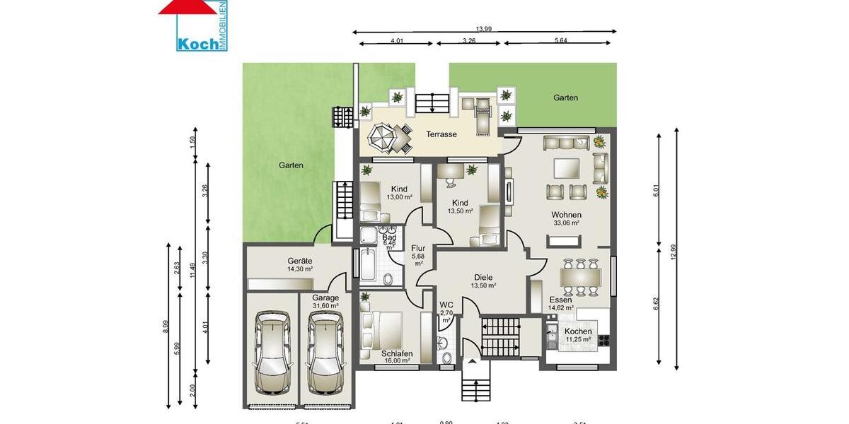 Erdgeschoßwohnung Malsch - 5 Zimmer, 138 m&sup2;, 1.175&euro; | Angebot:19031394