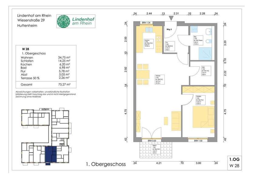 Wohnung zum Kaufen in Huttenheim 328.700 € 75.27 m²