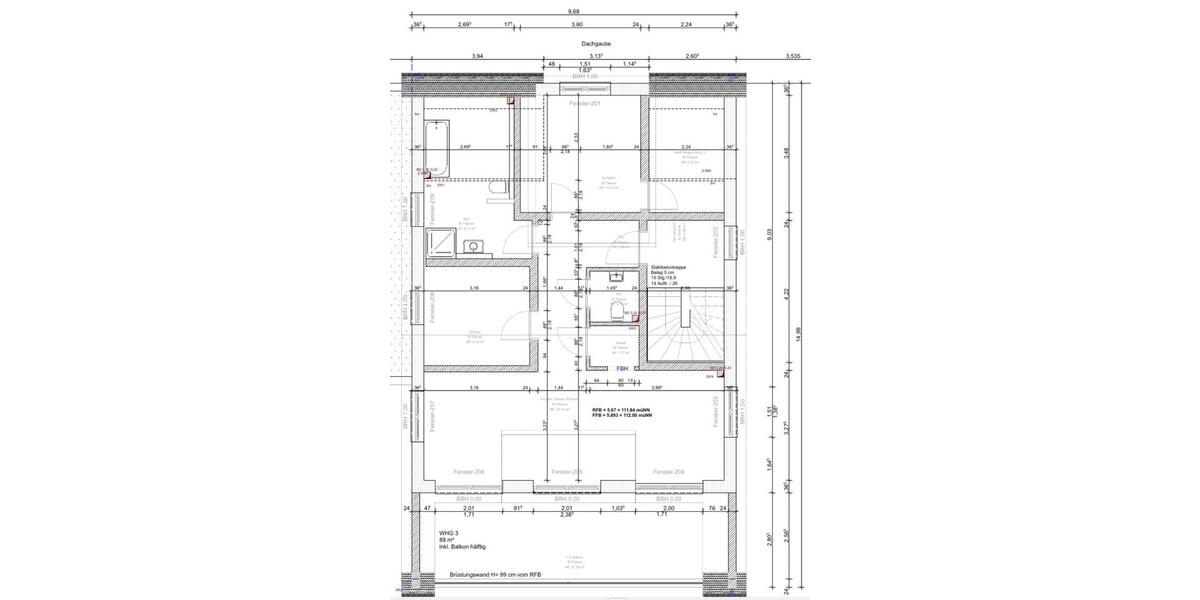 Dachgeschoßwohnung Hagenbach - 3 Zimmer, 88 m&sup2;, 1.050&euro; | Angebot:25297695