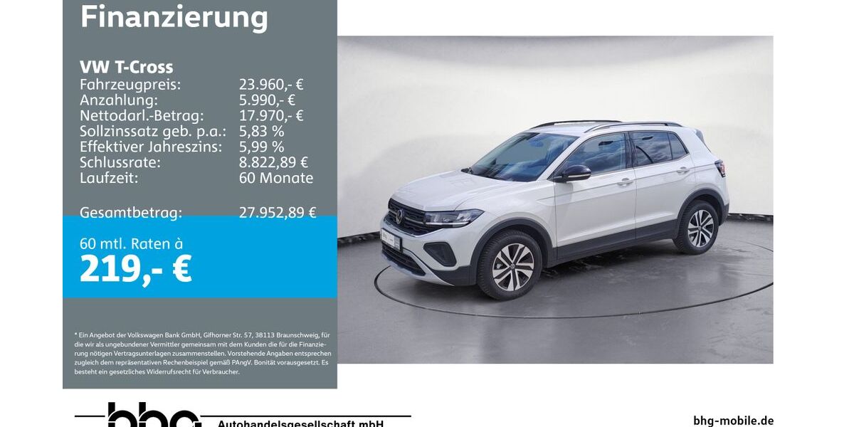 VW T-Cross 2.316 km 23.060 &euro; Durmersheim 76448