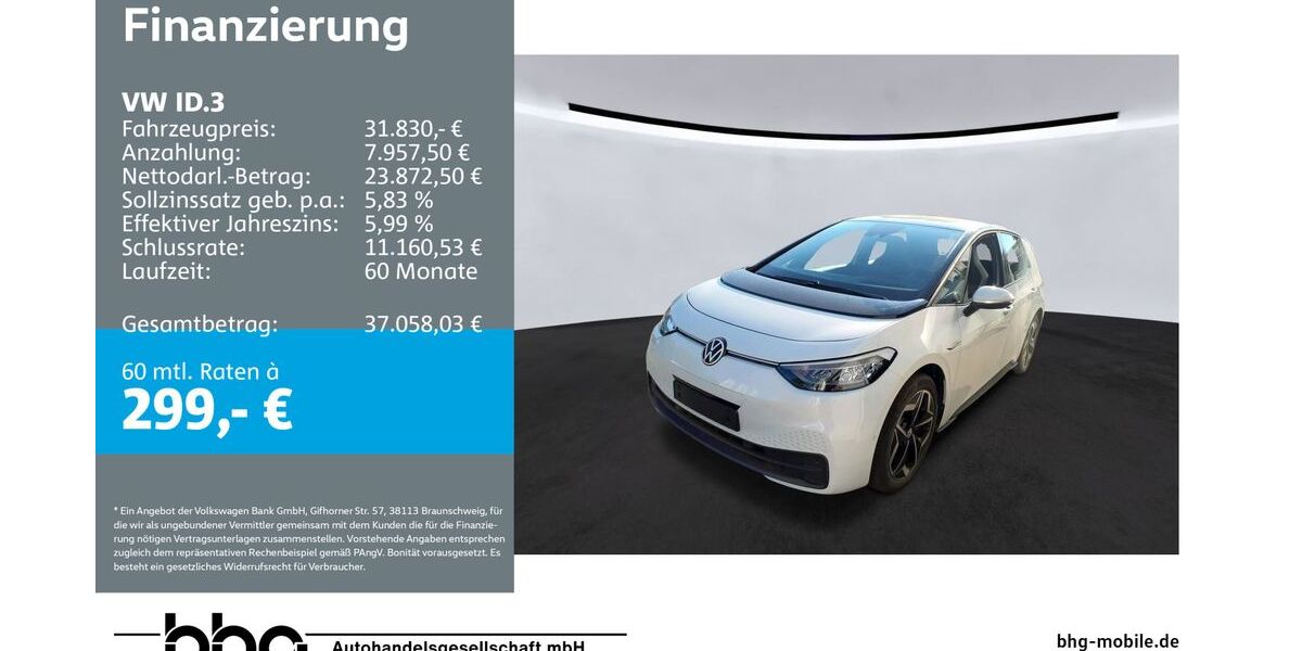 VW ID.3 47.567 km 30.430 &euro; Ettlingen 76275