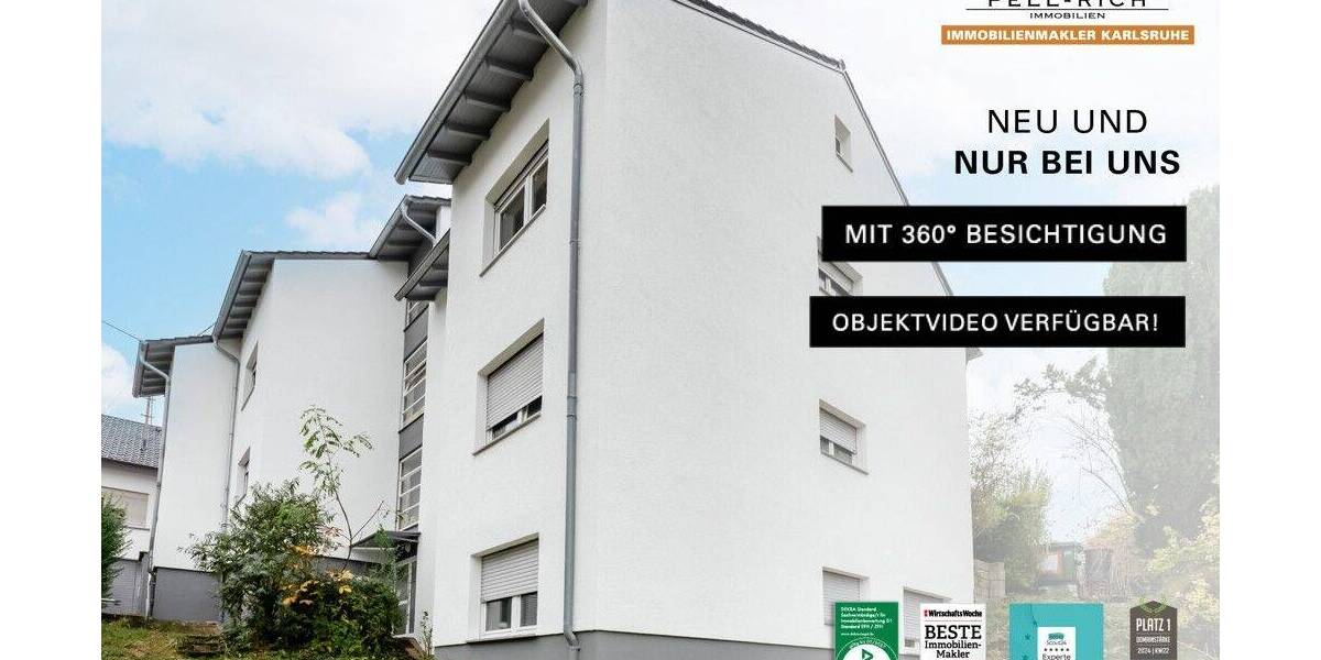 ENTZÜCKEND: Renovierte und bezugsfreie Eigentumswohnung in ruhiger Hanglage von KA-Grötzingen 3 zimmer