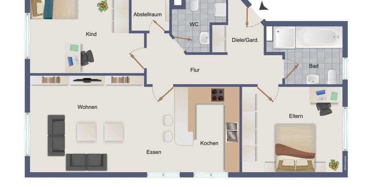 Etagenwohnung Weingarten - 3 Zimmer, 81 m&sup2;, 249.000&euro; | Angebot:24860417