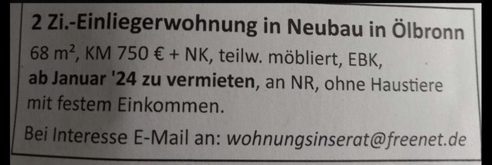 2 Zimmer EinliegerWohnung