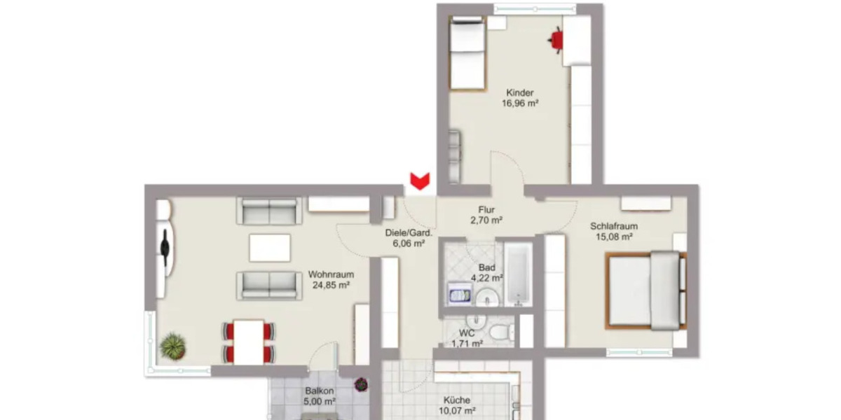 Etagenwohnung Straubenhardt - 3 Zimmer, 81 m&sup2;, 235.000&euro; | Angebot:23847097