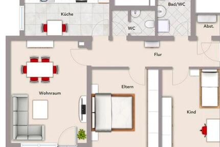 Wohnung Waldbronn - 3 Zimmer, 80 m&sup2;, 950&euro; | Angebot:25382937