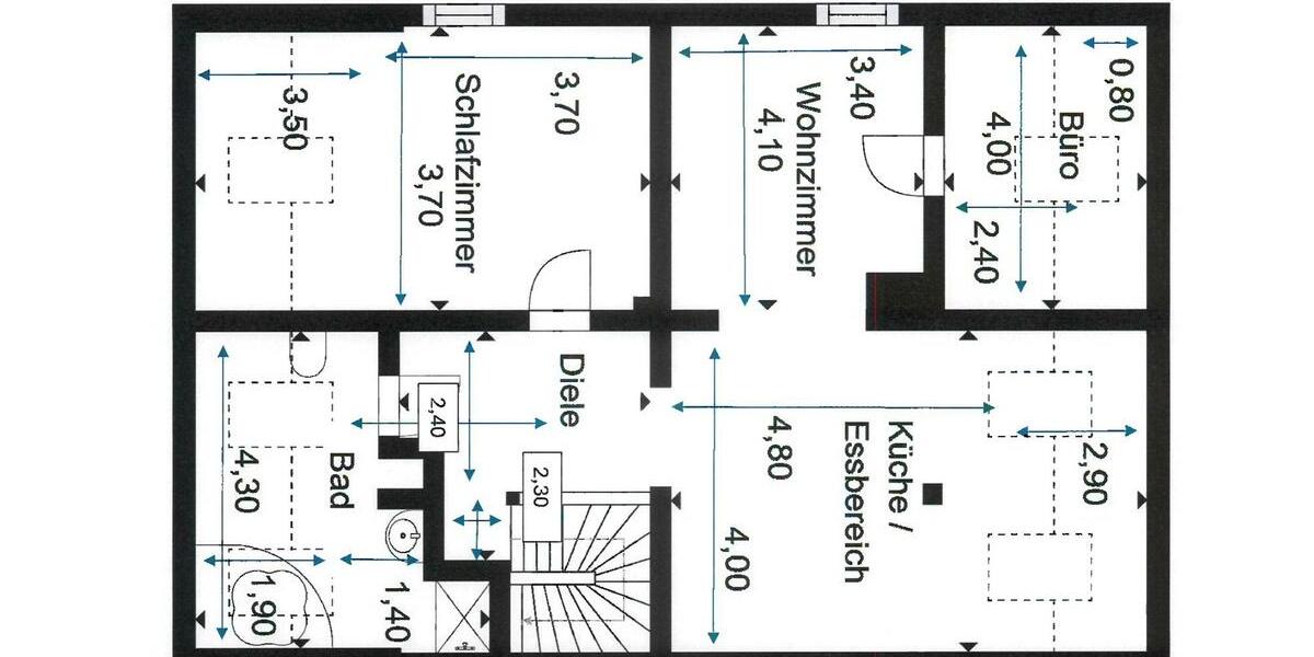 Dachgeschoßwohnung Pforzheim Brötzingen - 3.5 Zimmer, 110 m&sup2;, 1.050&euro; | Angebot:24719531