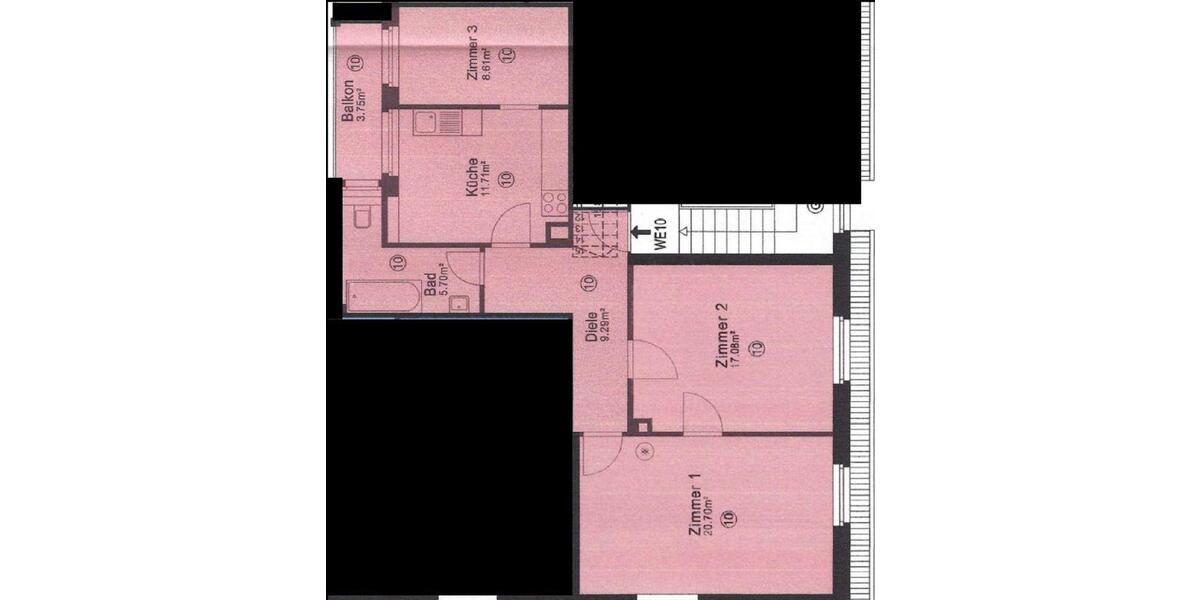 Etagenwohnung Karlsruhe Beiertheim-Bulach - 3 Zimmer, 75 m&sup2;, 292.500&euro; | Angebot:26674945