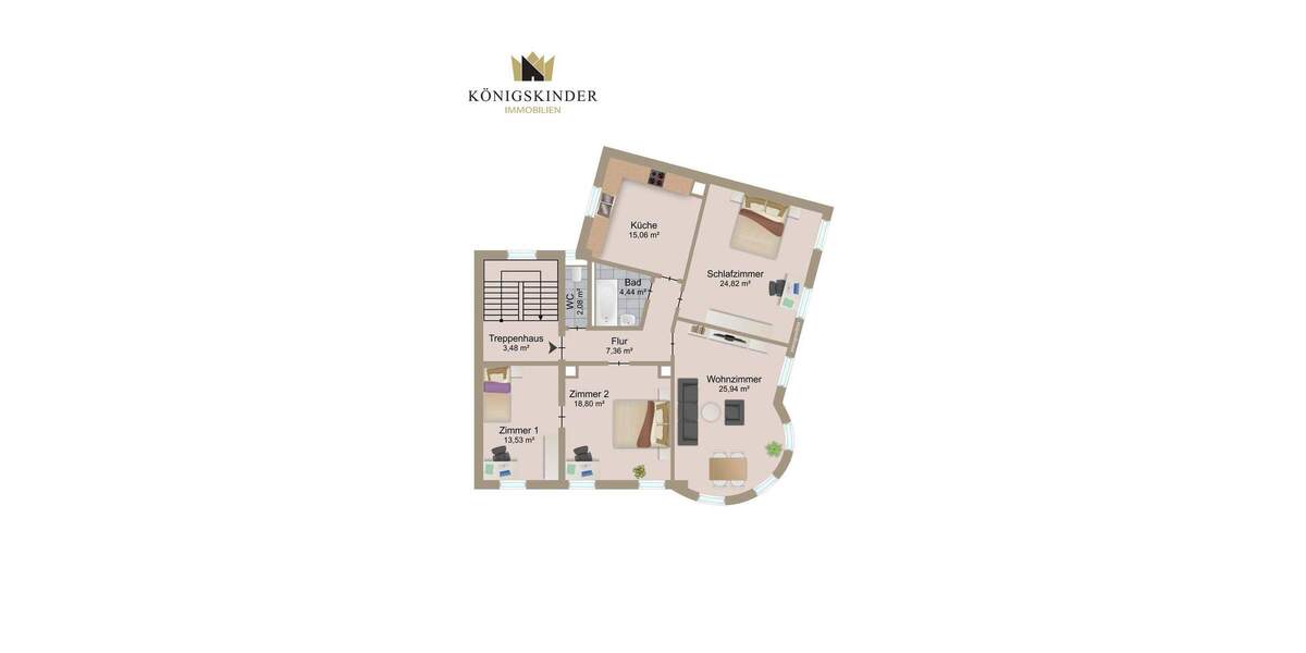 Etagenwohnung Pforzheim Südweststadt - 4 Zimmer, 111 m&sup2;, 325.000&euro; | Angebot:23948044