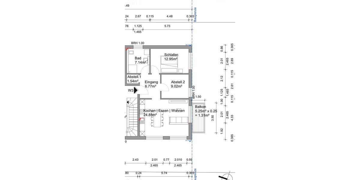 Etagenwohnung Waldbronn - 2.5 Zimmer, 64 m&sup2;, 900&euro; | Angebot:26398206