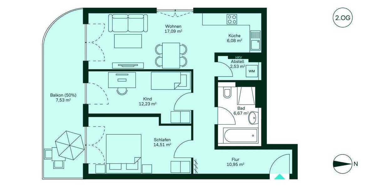 Etagenwohnung Germersheim - 3 Zimmer, 77 m&sup2;, 399.900&euro; | Angebot:25664201
