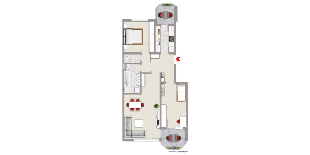 Etagenwohnung Karlsruhe / Waldstadt Waldstadt - 3 Zimmer, 79 m&sup2;, 259.000&euro; | Angebot:26540488