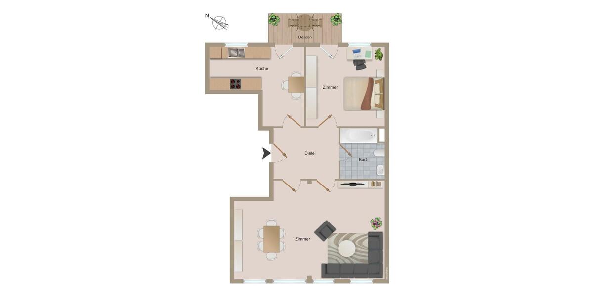 Hochparterre Karlsruhe Durlach - 2 Zimmer, 73 m&sup2;, 310.000&euro; | Angebot:25150624