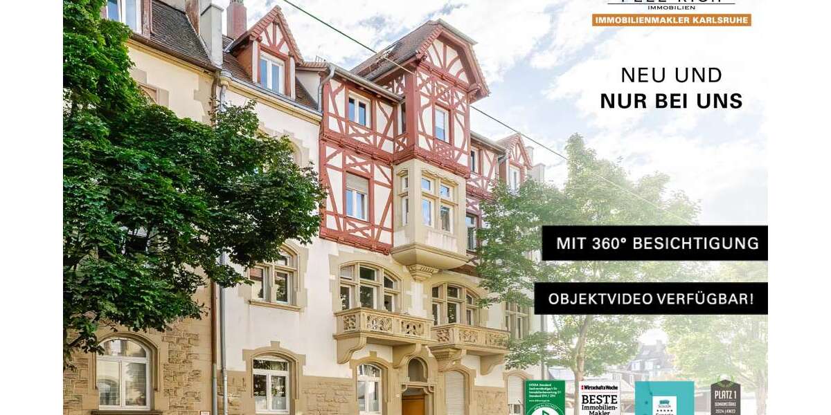 Etagenwohnung Karlsruhe / Oststadt Oststadt - 2 Zimmer, 62 m&sup2;, 240.000&euro; | Angebot:24786841