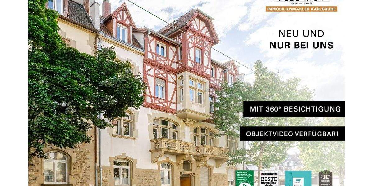 Etagenwohnung Karlsruhe Oststadt - 2 Zimmer, 52 m&sup2;, 190.000&euro; | Angebot:24812955