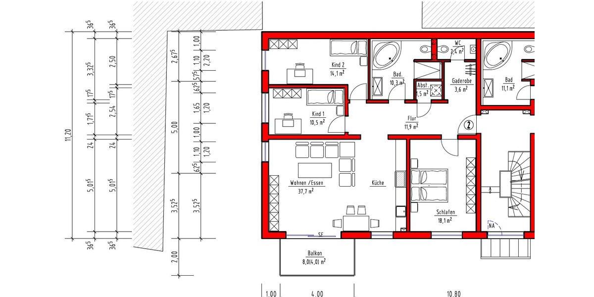Etagenwohnung Steinweiler - 4 Zimmer, 112 m&sup2;, 1.395&euro; | Angebot:26481102