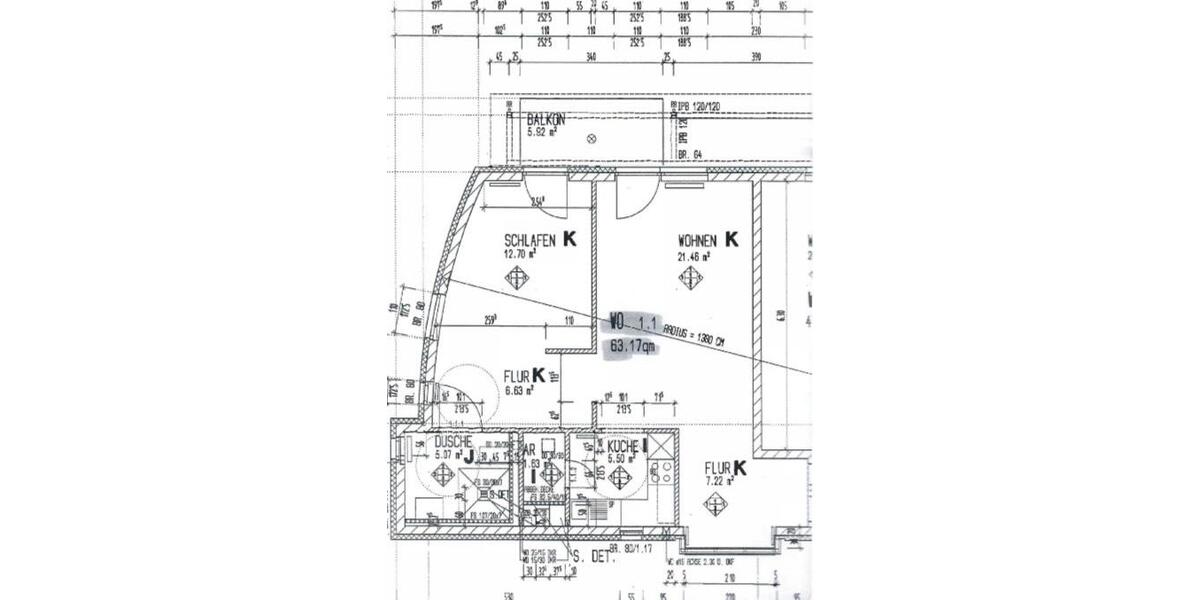 Etagenwohnung Karlsruhe Innenstadt-Ost - 2 Zimmer, 63 m&sup2;, 235.000&euro; | Angebot:26972584