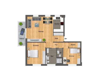 Wohnung Karlsruhe Innenstadt-Ost - 3 Zimmer, 89 m&sup2;, 569.000&euro; | Angebot:26193925