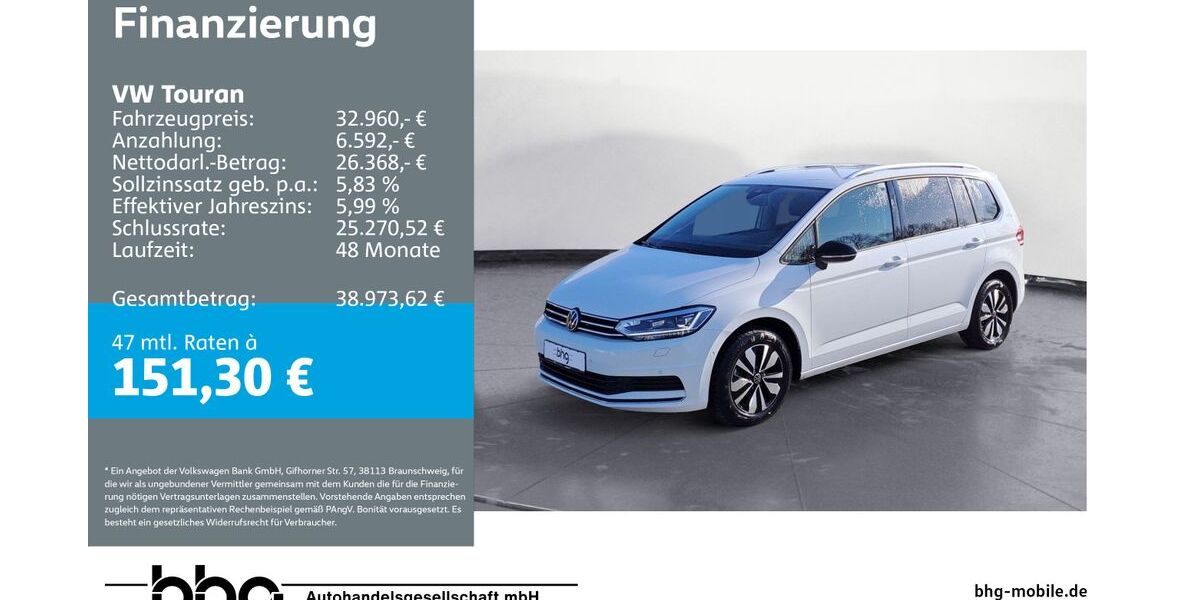 VW Touran 28.362 km 32.960 &euro; Durmersheim 76448