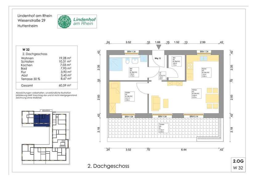 Wohnung zum Kaufen in Huttenheim 276.100 € 60.59 m²