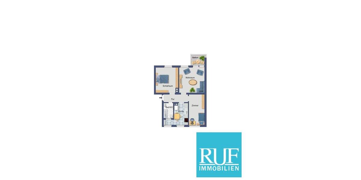 Etagenwohnung Pforzheim Nordstadt - 3 Zimmer, 65 m&sup2;, 220.000&euro; | Angebot:23962331