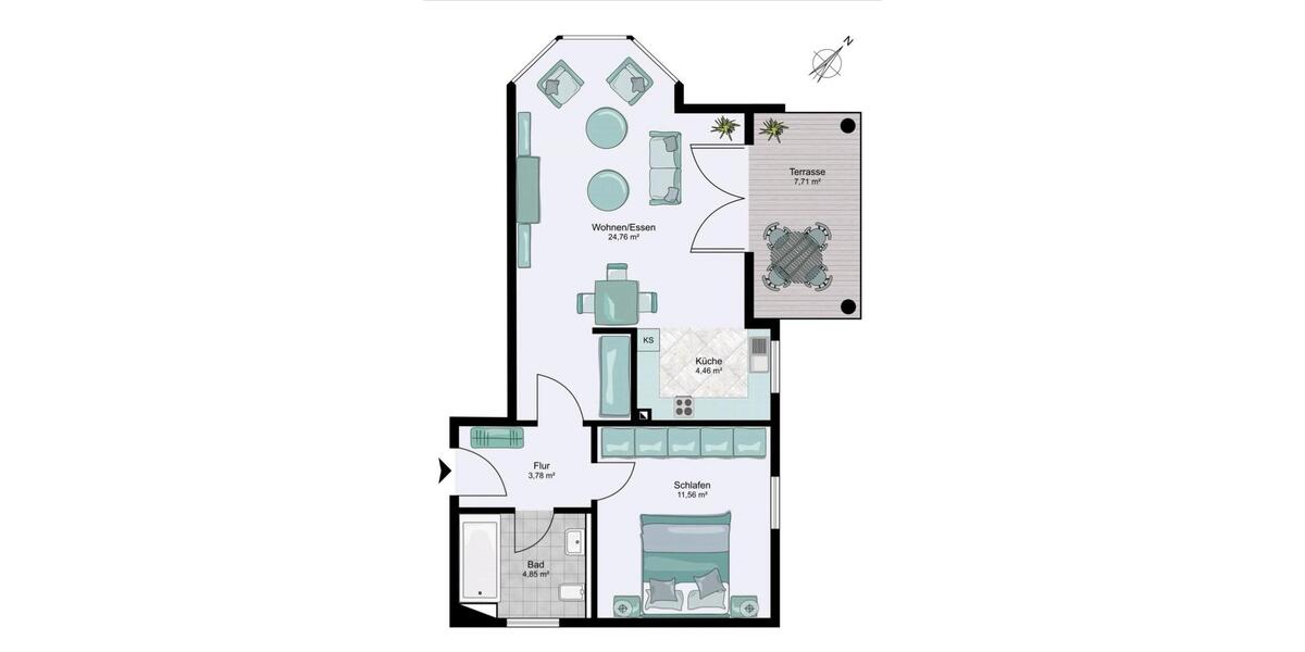 Terrassenwohnung Birkenfeld - 2 Zimmer, 52 m&sup2;, 160.000&euro; | Angebot:26764463