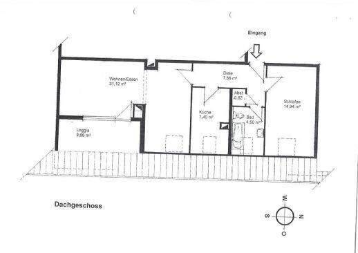 Etagenwohnung Karlsruhe Waldstadt - 2 Zimmer, 71 m&sup2;, 790&euro; | Angebot:26875253