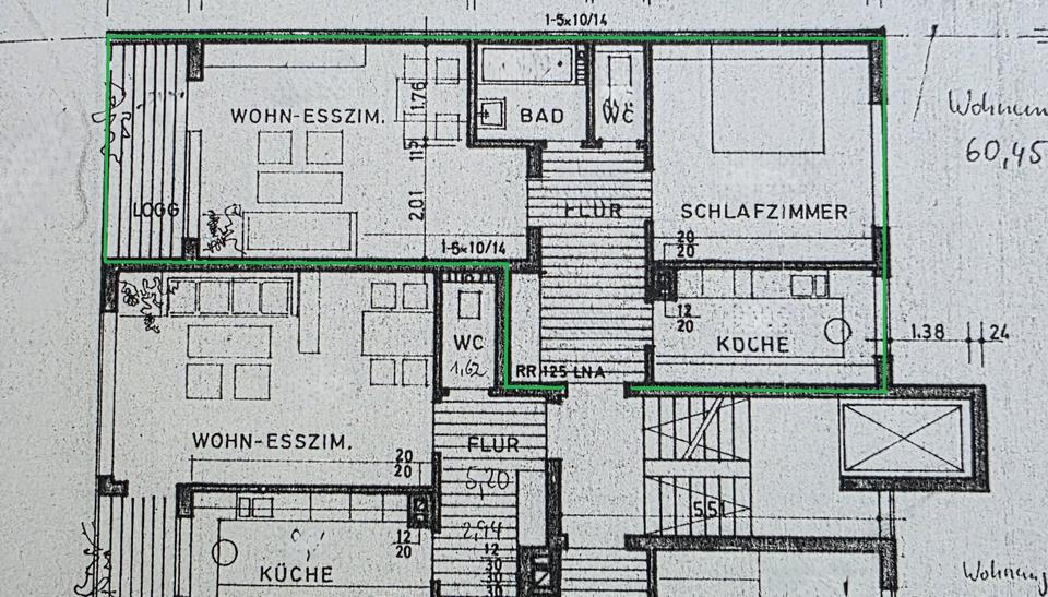 Etagenwohnung Pforzheim Nordstadt - 2 Zimmer, 60 m&sup2;, 580&euro; | Angebot:25547174