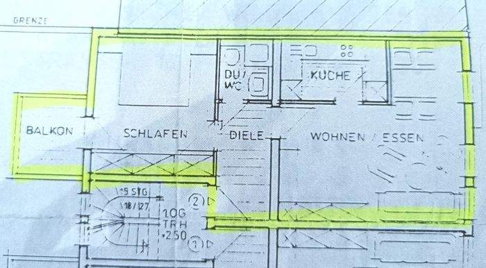 Etagenwohnung Pforzheim Südweststadt - 2 Zimmer, 49 m&sup2;, 139.000&euro; | Angebot:24426515
