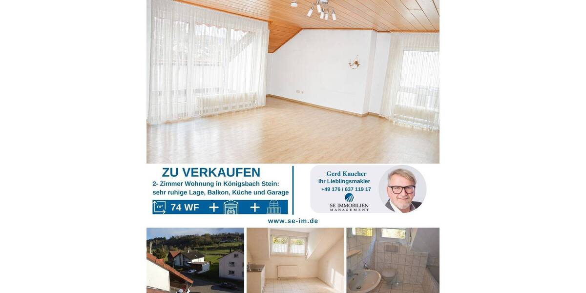 Etagenwohnung Königsbach-Stein Stein - 2 Zimmer, 74 m&sup2;, 245.000&euro; | Angebot:26293091