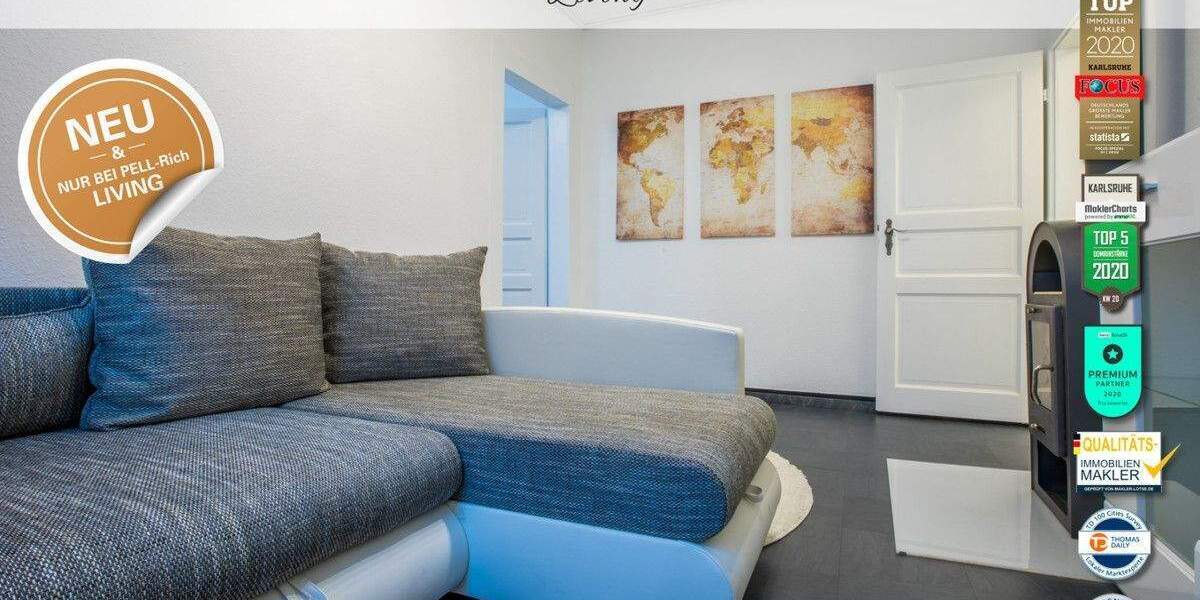 WOHNGLÜCK: Vollmöbilierte 2-Zimmerwohnung in Durlach-Aue zur Miete 2 zimmer