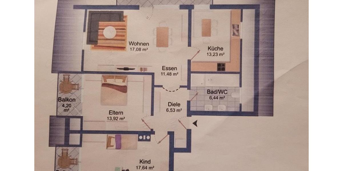 Dachgeschoßwohnung Berg (Pfalz) - 3 Zimmer, 95 m&sup2;, 1.090&euro; | Angebot:26341514