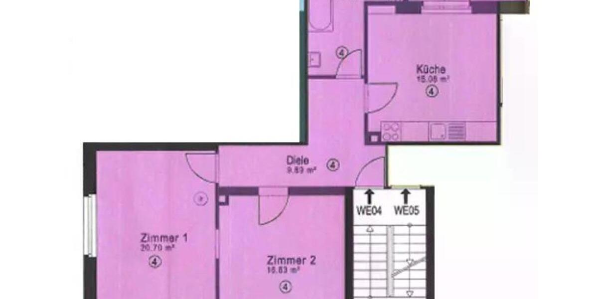 Etagenwohnung Karlsruhe Beiertheim-Bulach - 2 Zimmer, 70 m&sup2;, 314.950&euro; | Angebot:25364772