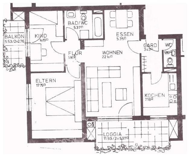 Etagenwohnung Pforzheim Nordstadt - 3 Zimmer, 82 m&sup2;, 710&euro; | Angebot:26842805