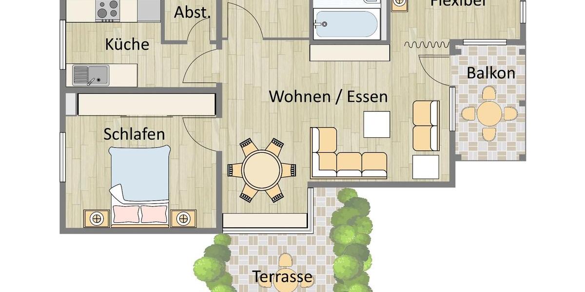 Etagenwohnung Karlsbad - 2 Zimmer, 67 m&sup2;, 172.000&euro; | Angebot:25960893