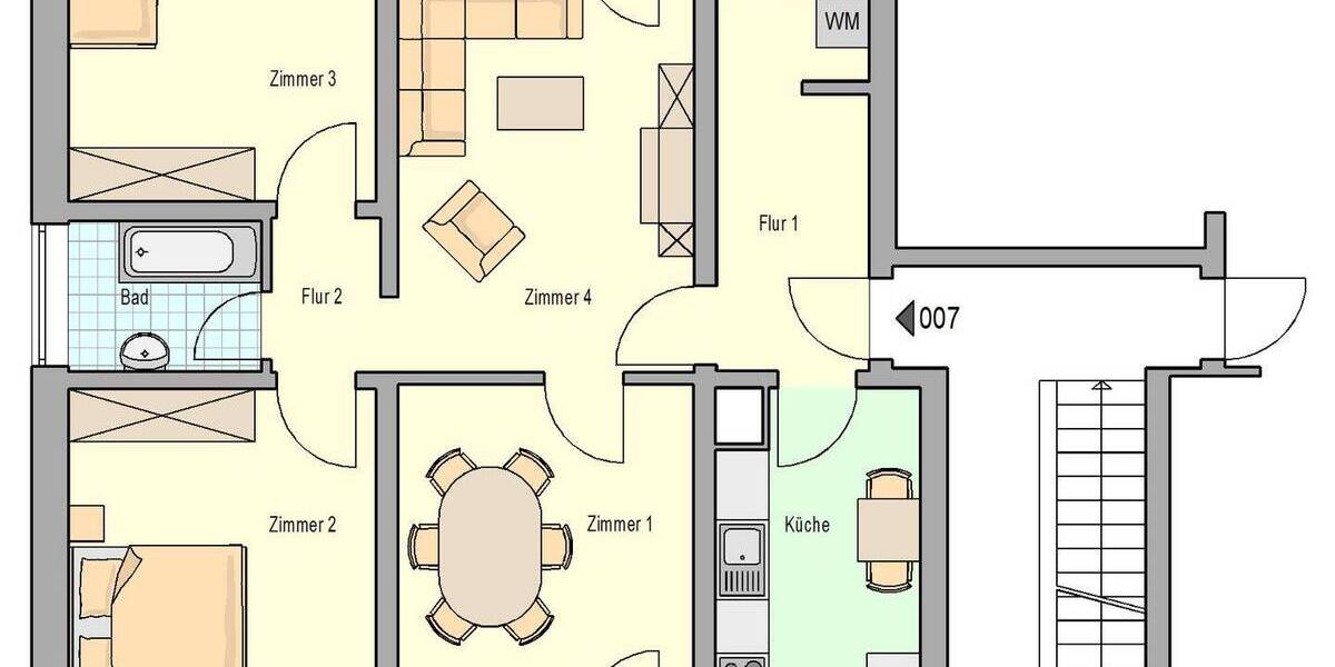 Etagenwohnung Philippsburg - 4 Zimmer, 89 m&sup2;, 823&euro; | Angebot:26882154