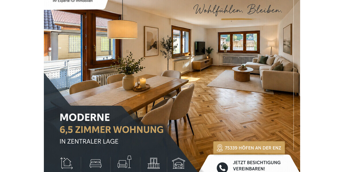 Haus im Haus- 6,5 Zimmer Wohnung in zentraler Lage - Etagenwohnung Höfen an der Enz Höfen (Enz) | Angebot:26888565