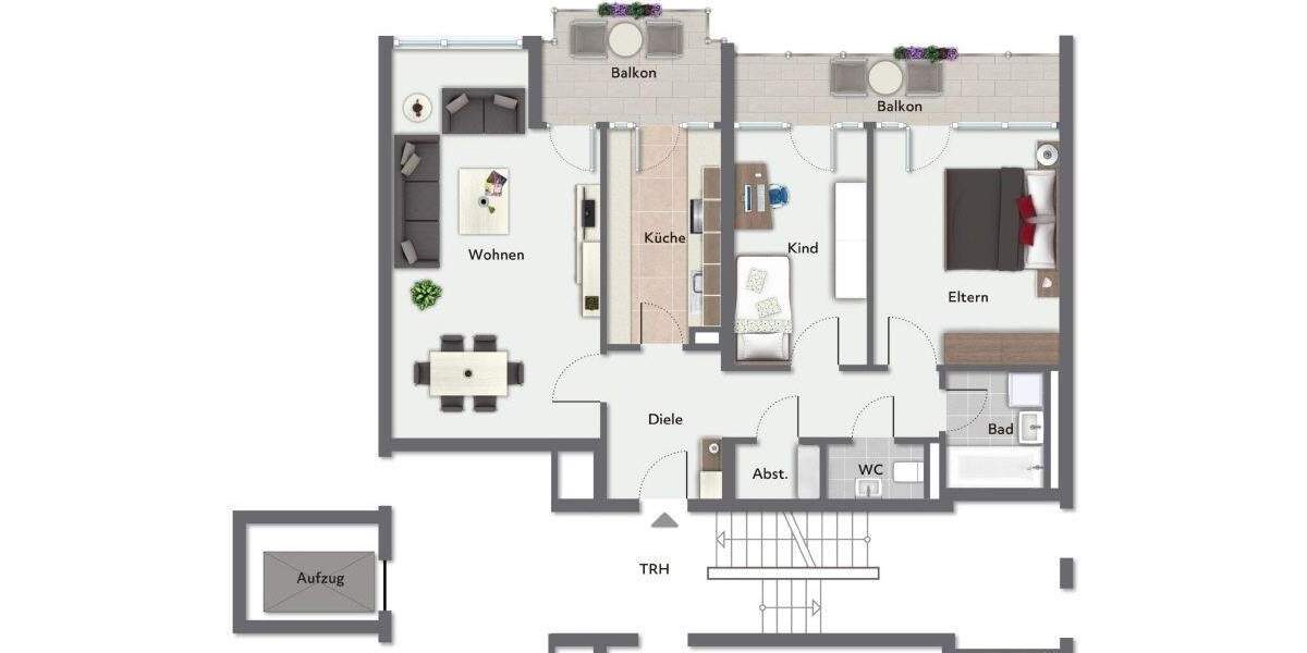 Etagenwohnung Karlsruhe Grötzingen - 3 Zimmer, 82 m&sup2;, 240.000&euro; | Angebot:24696450