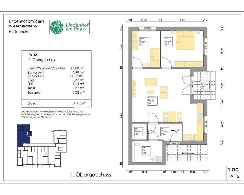 Wohnung zum Kaufen in Huttenheim 395.600 € 88.06 m²