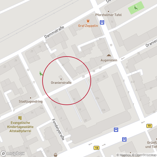 Etagenwohnung Pforzheim Oststadt - 2 Zimmer, 58 m&sup2;, 550&euro; | Angebot:26420110