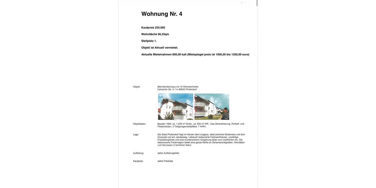 Etagenwohnung Pforzheim Dillweißenstein - 4 Zimmer, 96 m&sup2;, 235.000&euro; | Angebot:27096361